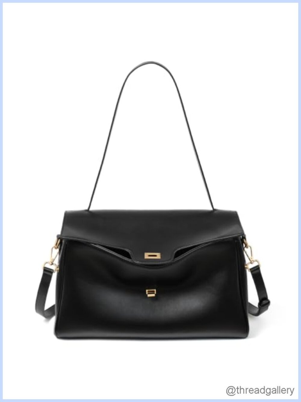 Vegan Leather Hobo Shoulder Bag Snap Satchel Crossbody